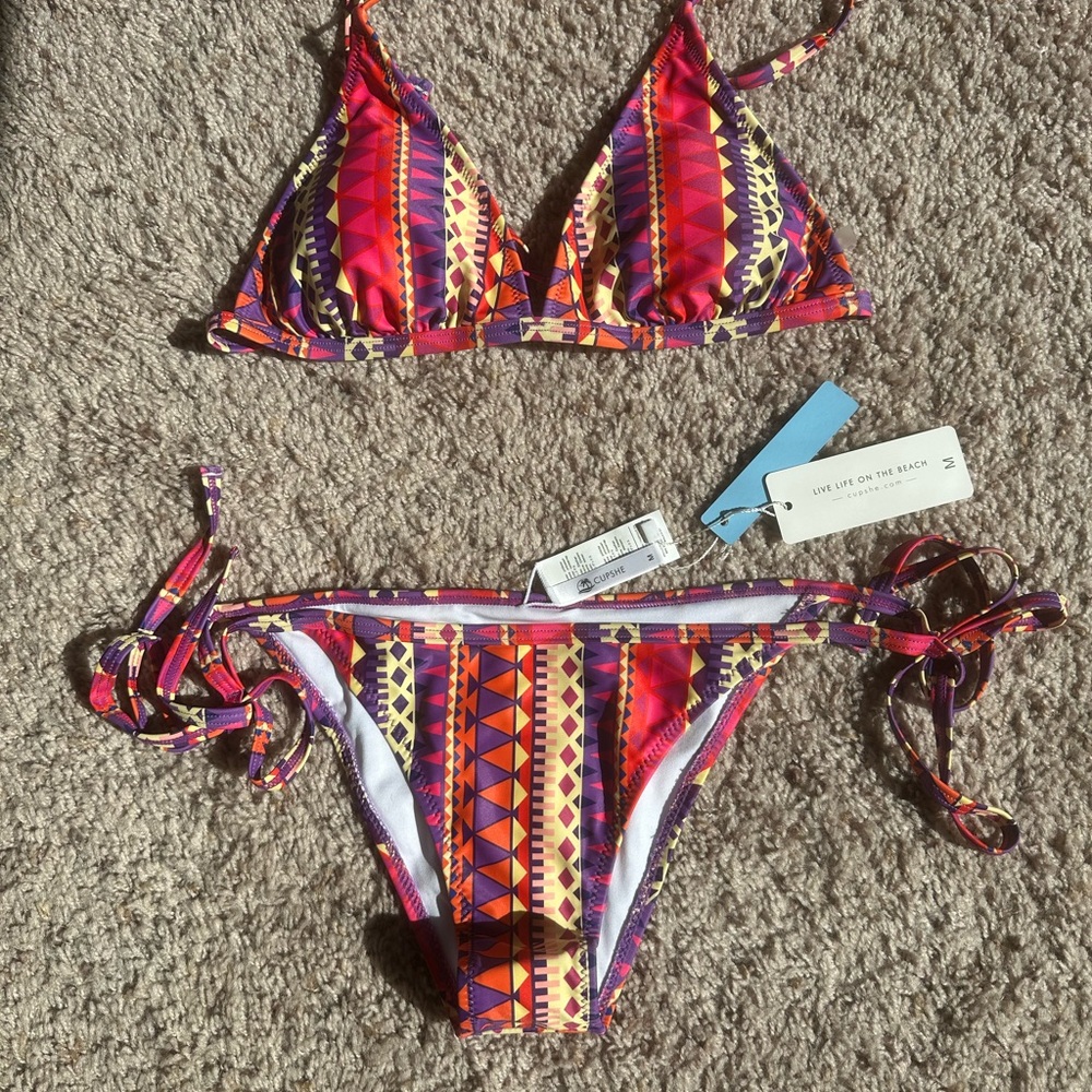 NWT Cupshe Boho Print Bikini Set - Picture 6 of 7